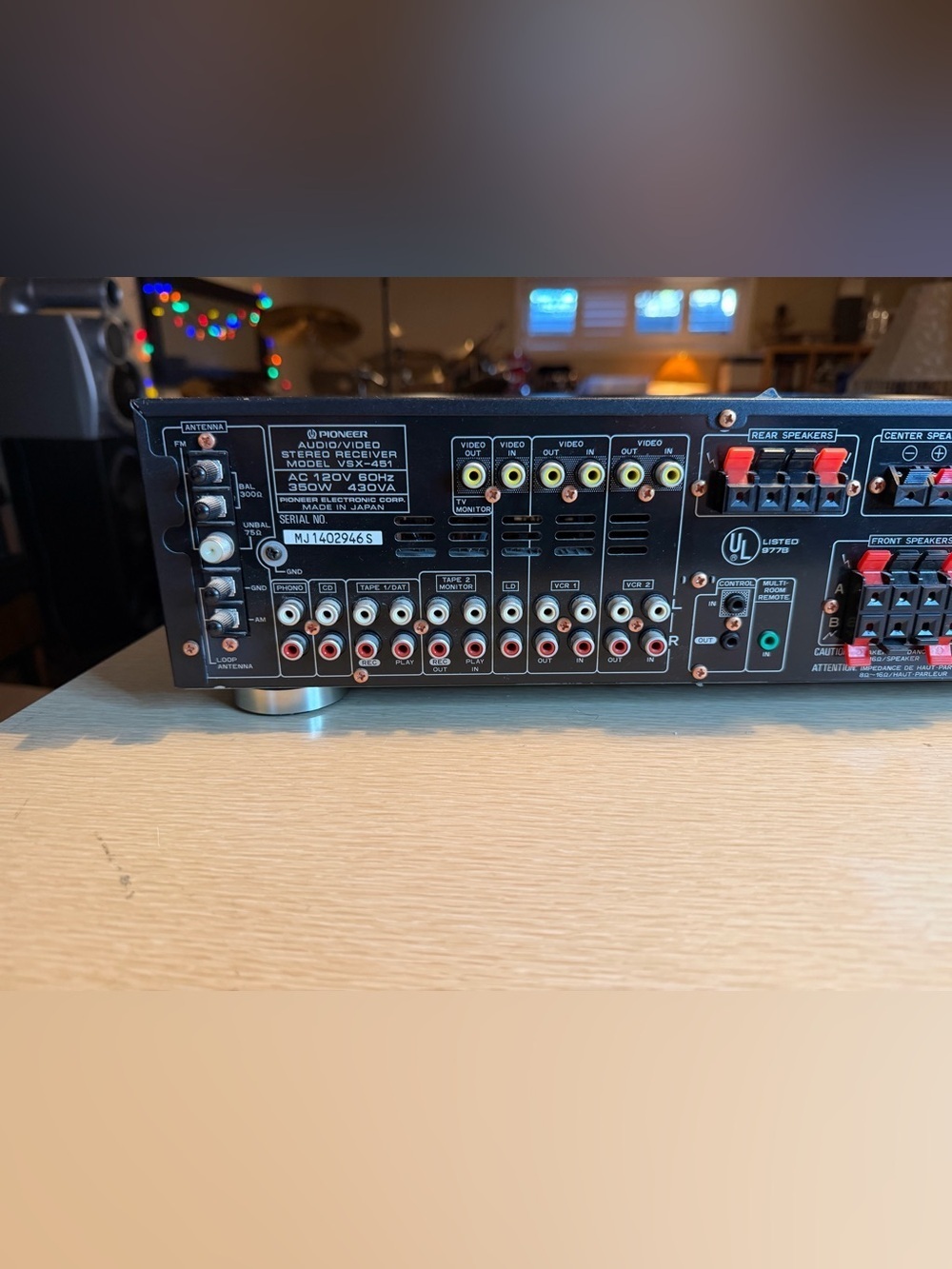 Vintage Pioneer VSX-451 Dolby Pro Audio 80WPC Stereo Receiver Cleaned & Tested🔥 - Picture 7 of 8